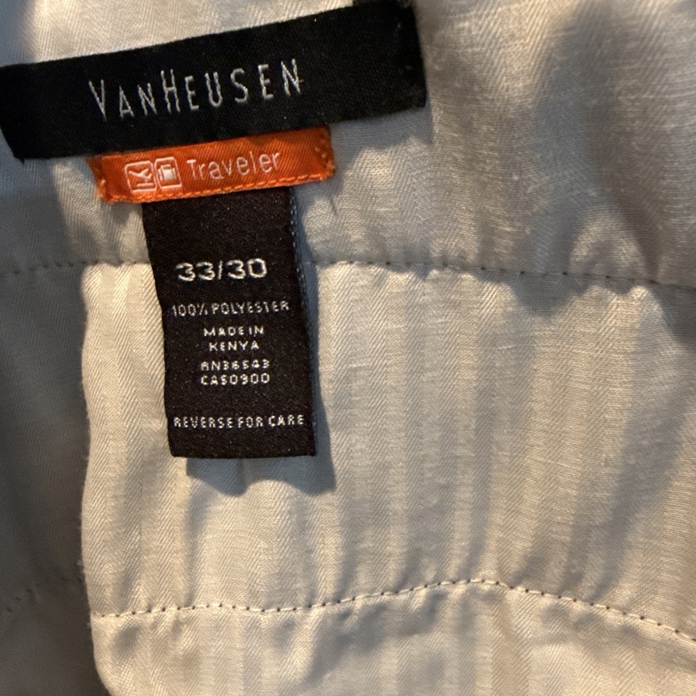 Van Heusen Traveler Premium No Iron Stretch Men's Dress Pants size 33x30 Brown - Picture 3 of 4